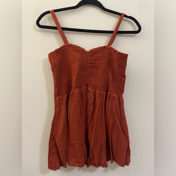 Maurices Sweetheart Smocked Babydoll Top in‎ Terra Cotta - M - Picture 1 of 8